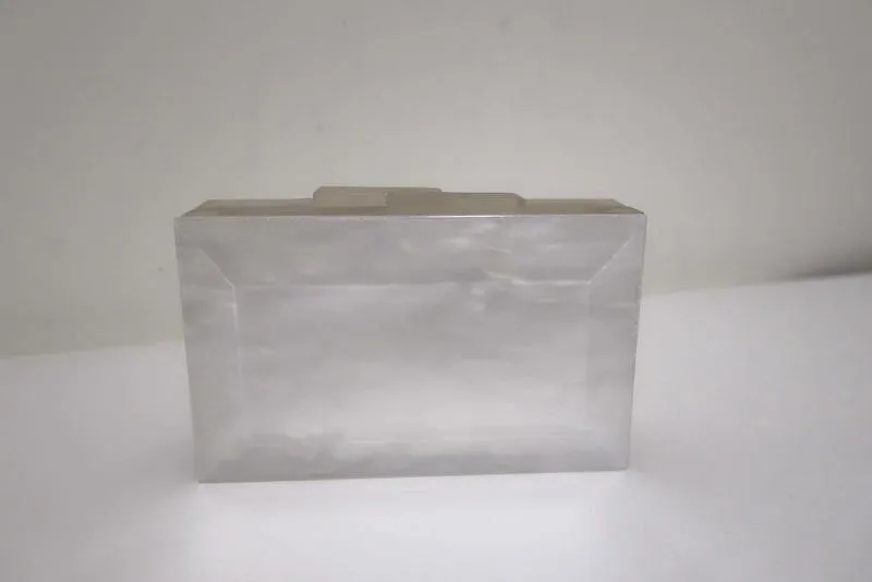 Rauwolf Emerald Cut Gemstone Clutch White Alabaster Evening Bag