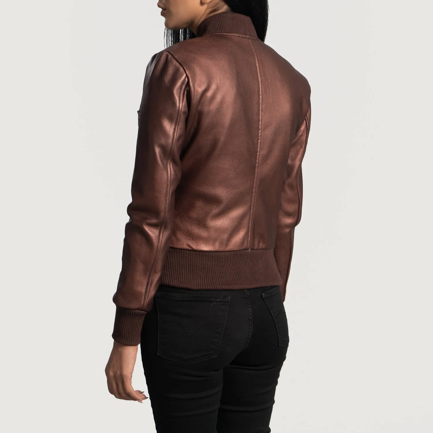 Ray MaroonLeather Bomber Jacket
