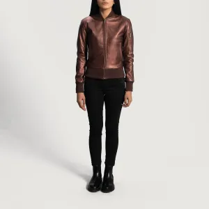 Ray MaroonLeather Bomber Jacket