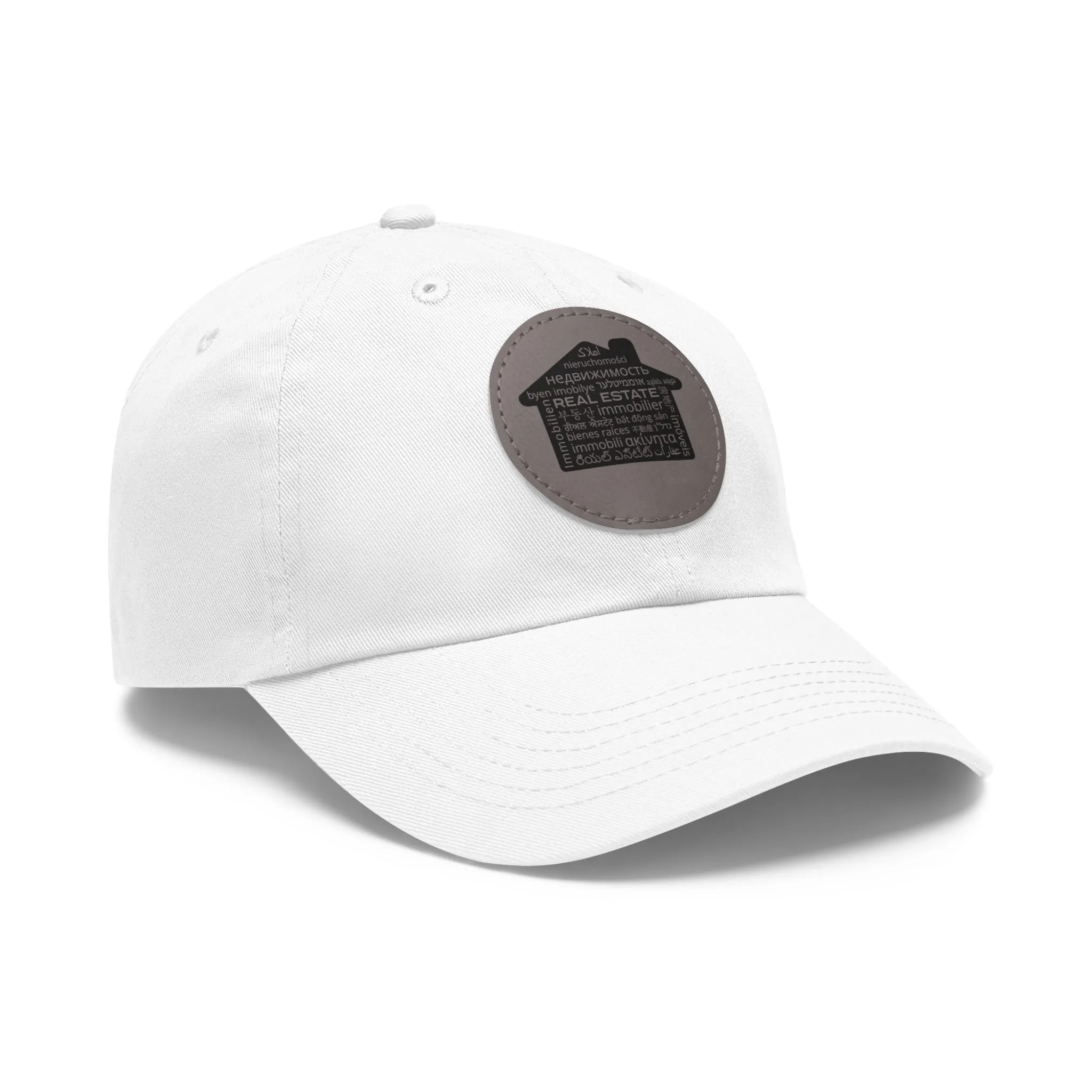 Real Estate Translated Dad Hat with Leather Patch (Round)