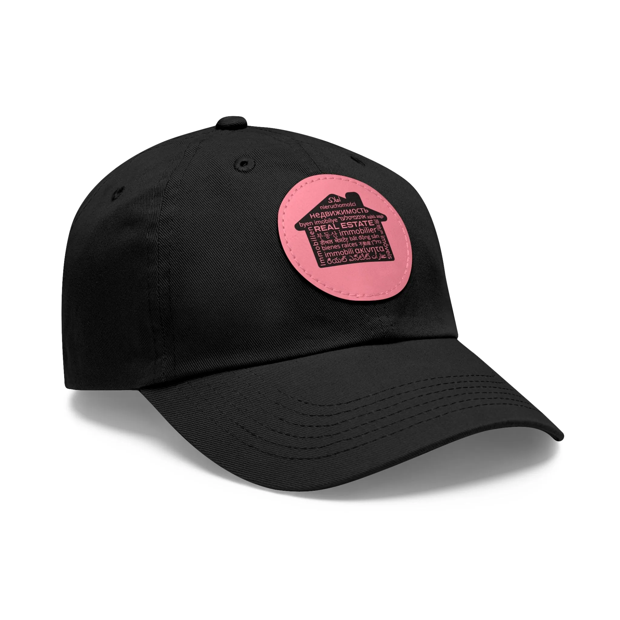 Real Estate Translated Dad Hat with Leather Patch (Round)