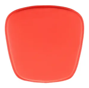 Red Faux Leather Cushion Chair Pad