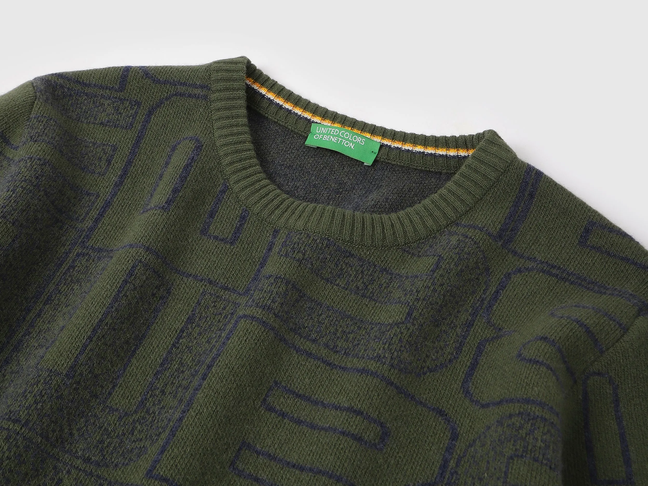 Regular Fit Round Neck Typography Sweater
