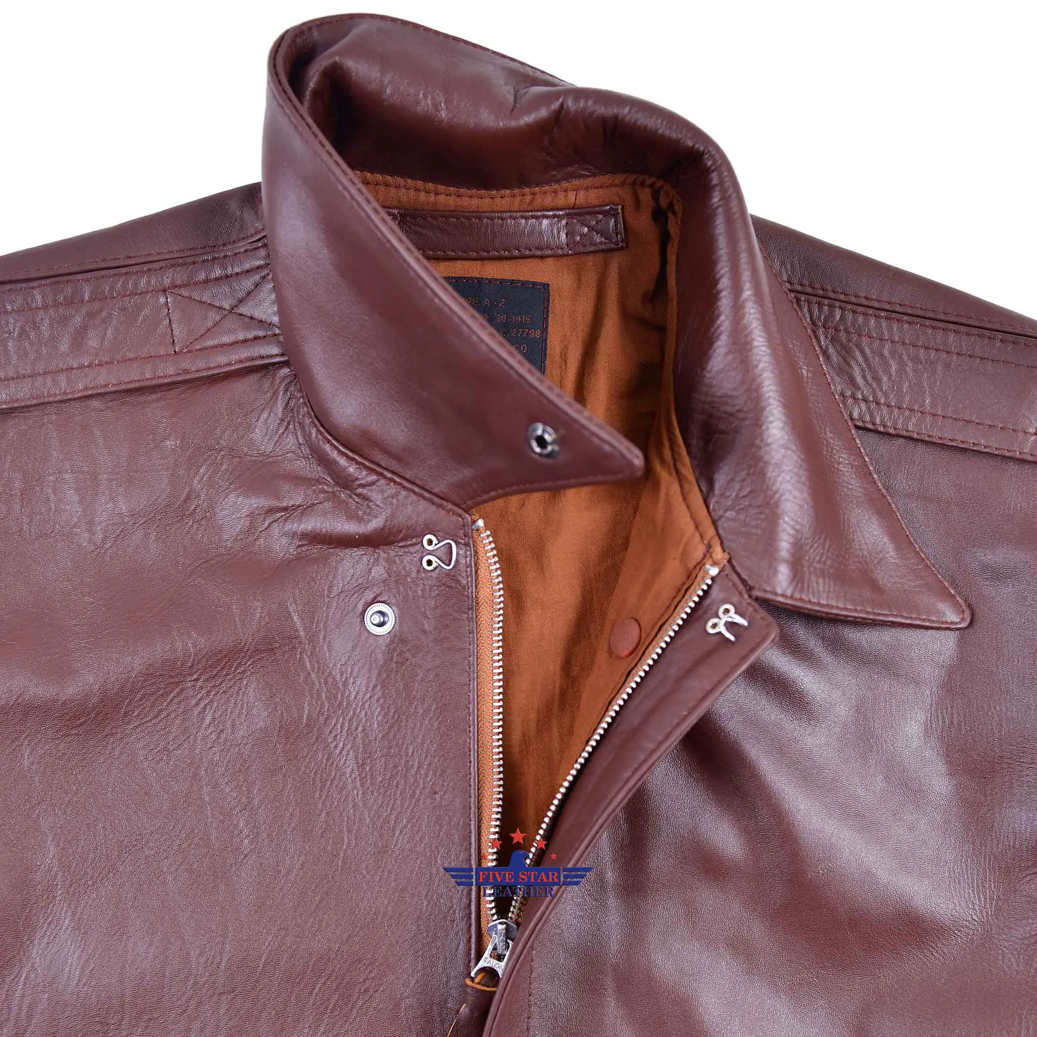 Repro A2 J. A. Dubow Mfg Co Contract 27798 Horsehide Reddish Brown Leather Flight Jacket