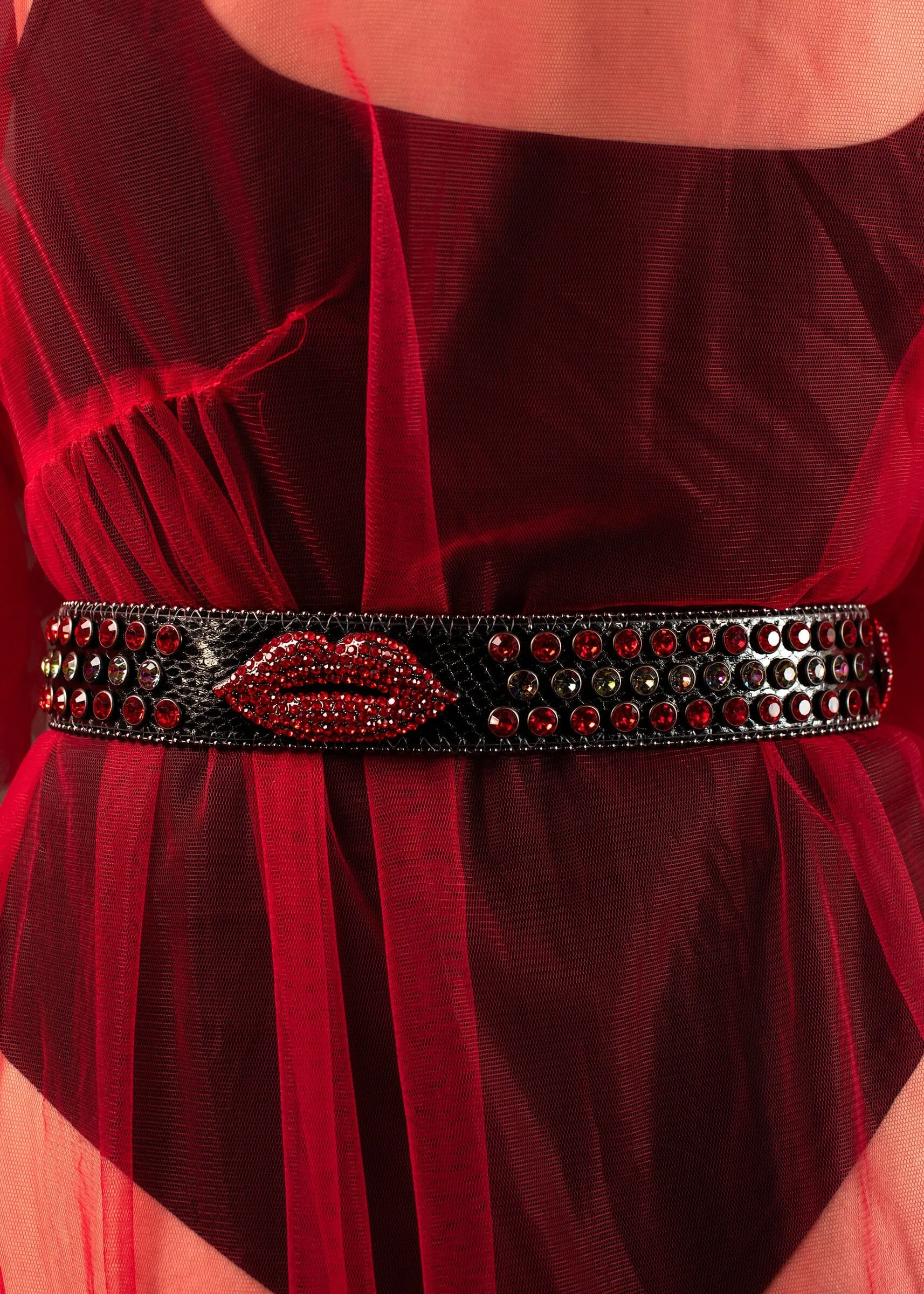 Rhinestone Pucker Up Belt