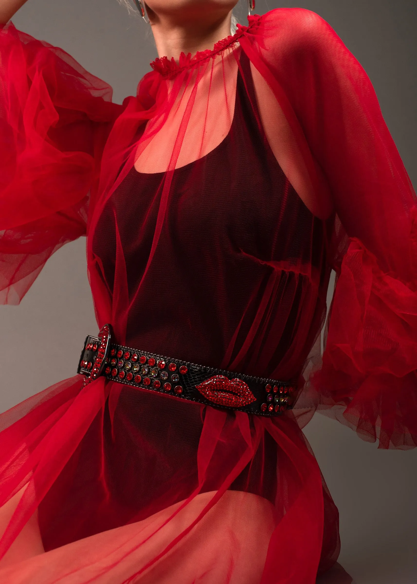 Rhinestone Pucker Up Belt