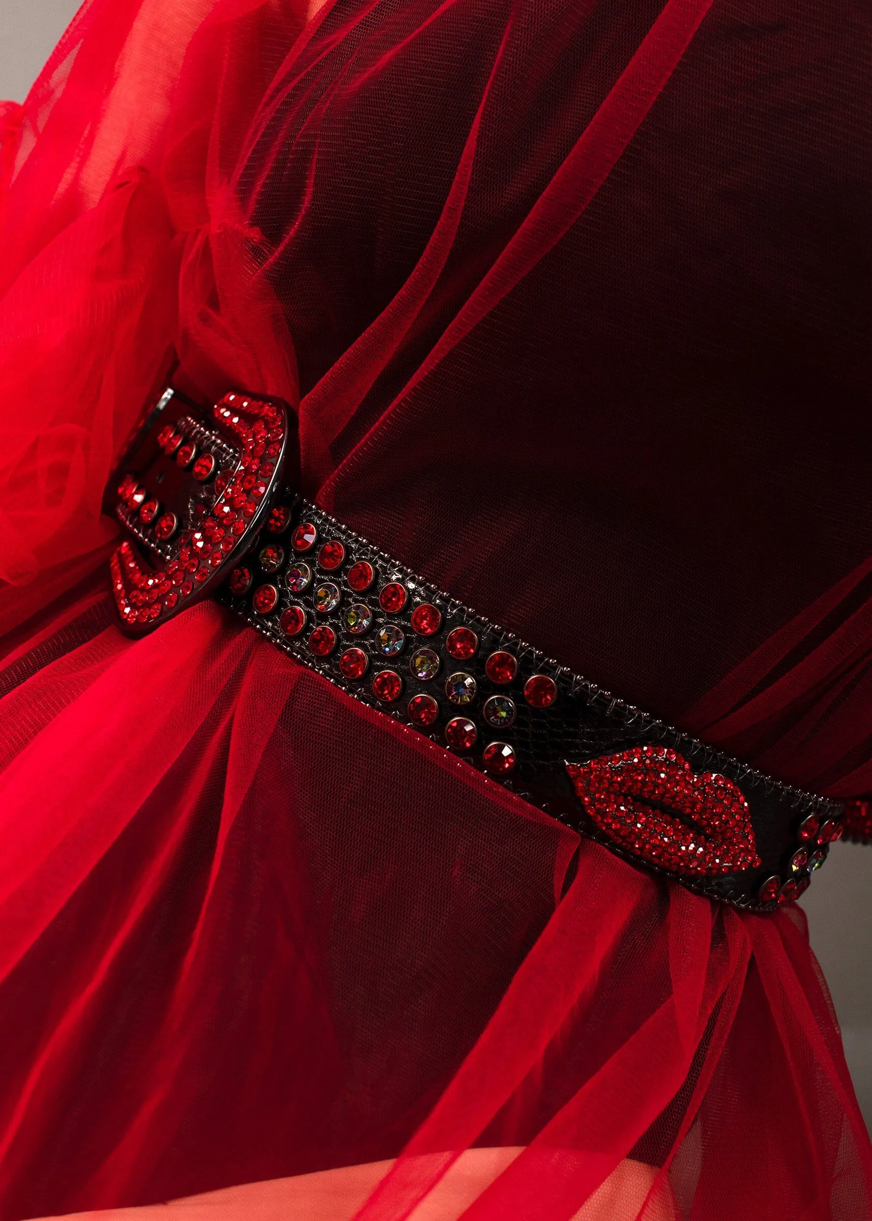 Rhinestone Pucker Up Belt