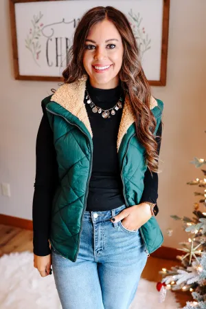 Rio Quilted Vest - Hunter Green