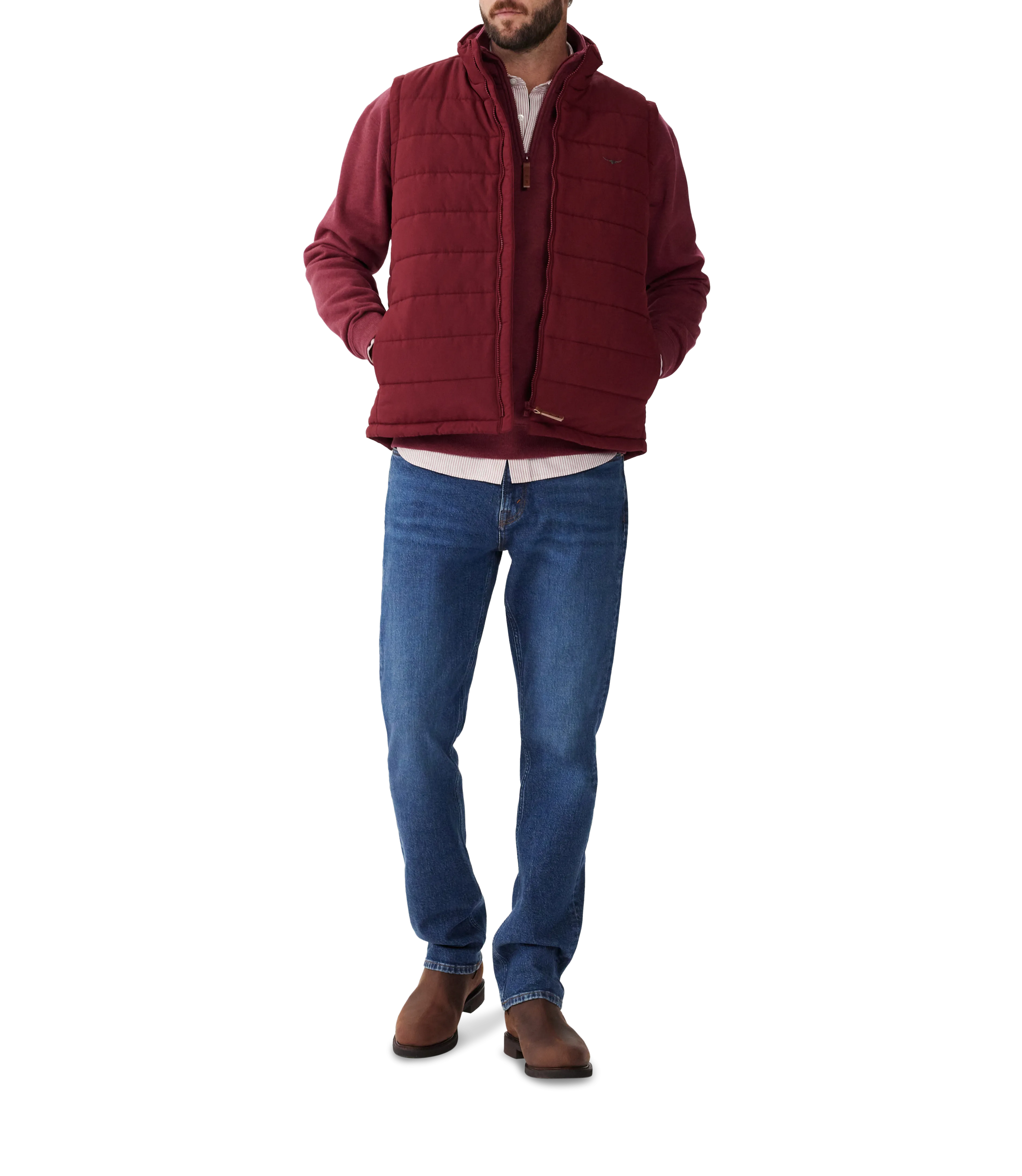 R.M. Williams Patterson Creek Vest - Burgundy