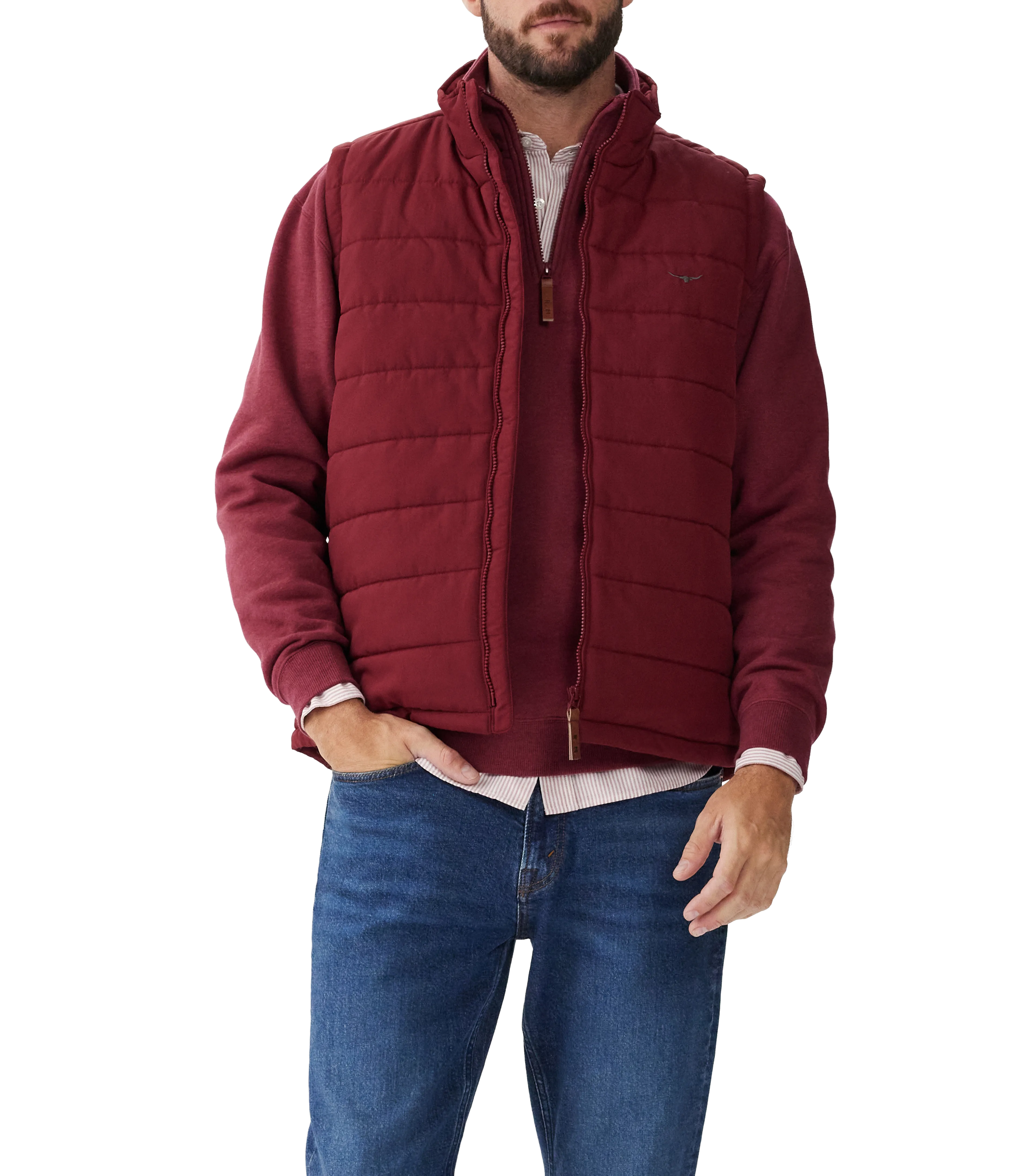 R.M. Williams Patterson Creek Vest - Burgundy