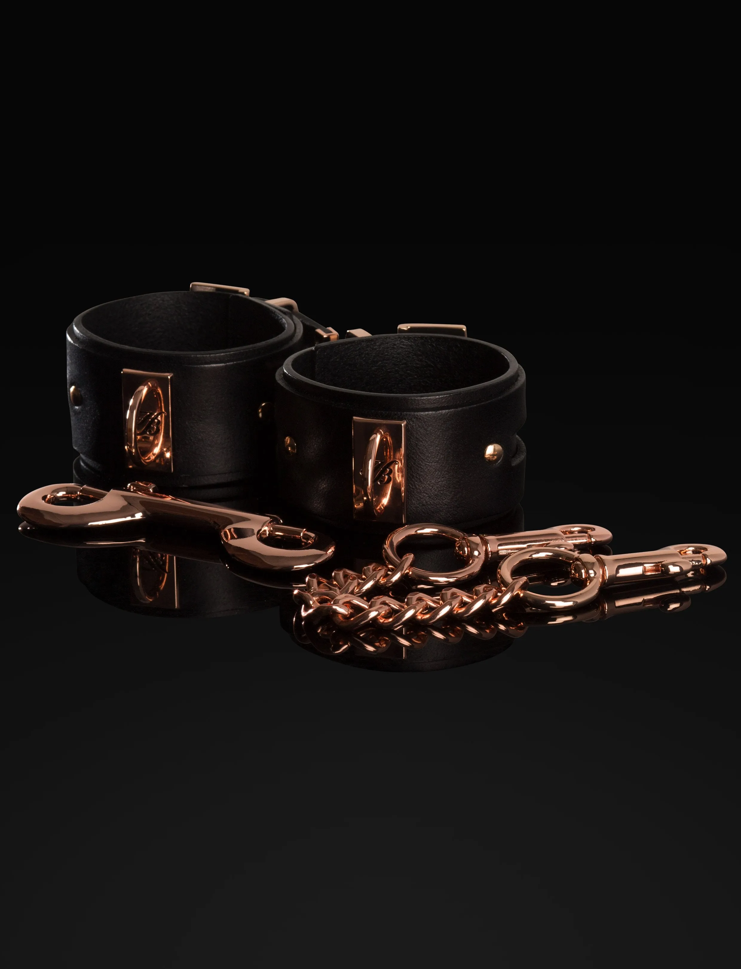 Rose Gold Leather Handcuffs