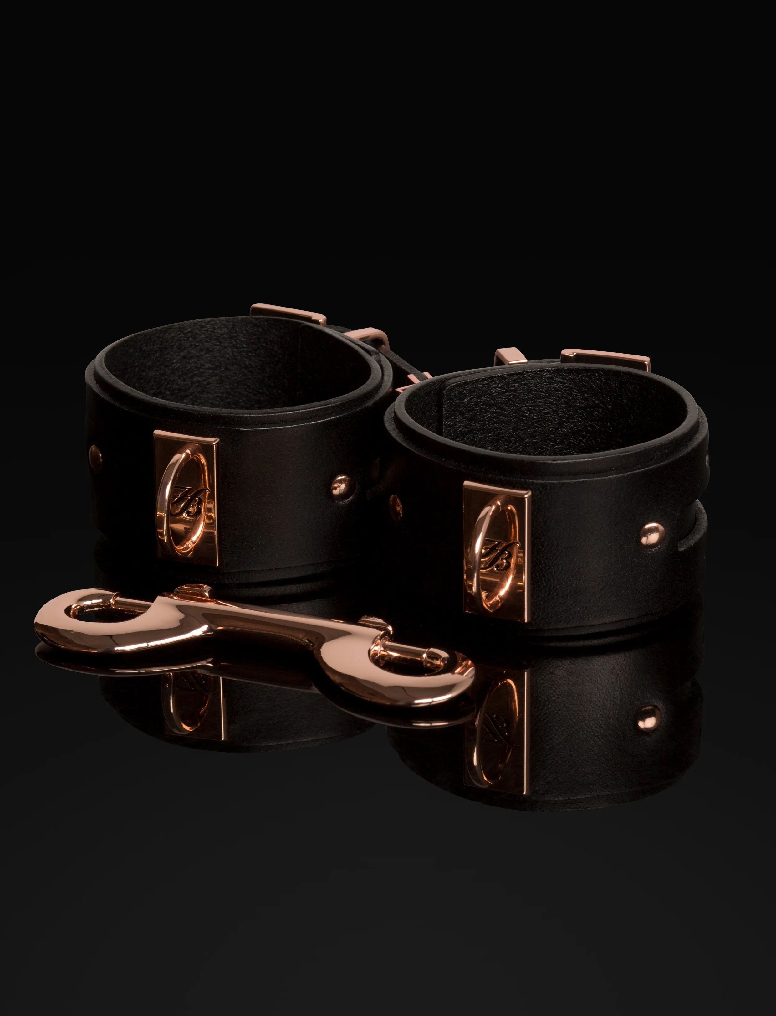 Rose Gold Leather Handcuffs