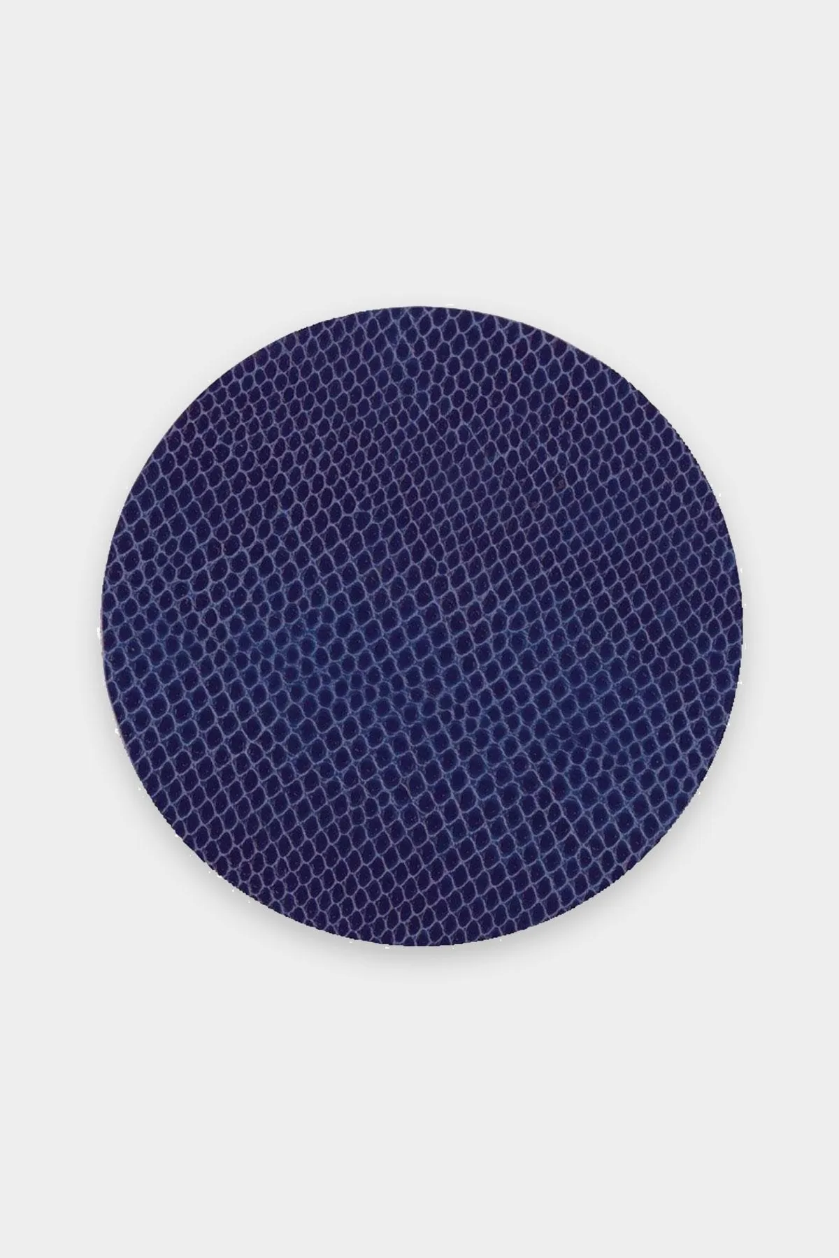 Round Snakeskin Felt-Backed Coasters in Navy Blue - 8 Per Box