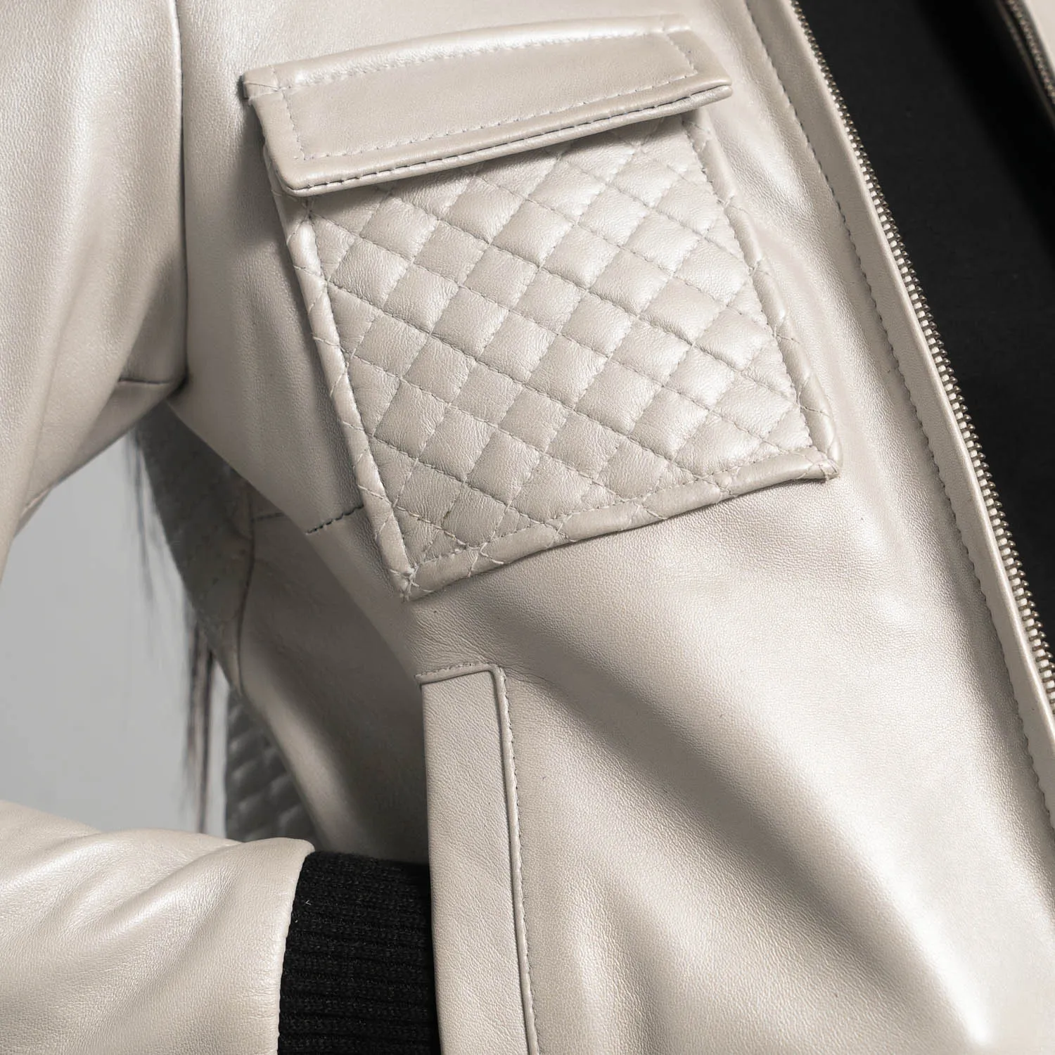 Roxy Silver Leather Bomber Blazer