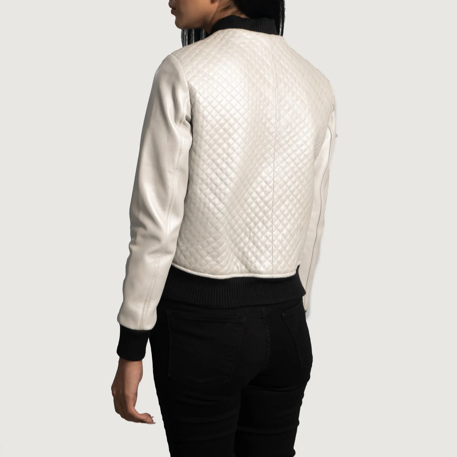 Roxy Silver Leather Bomber Blazer