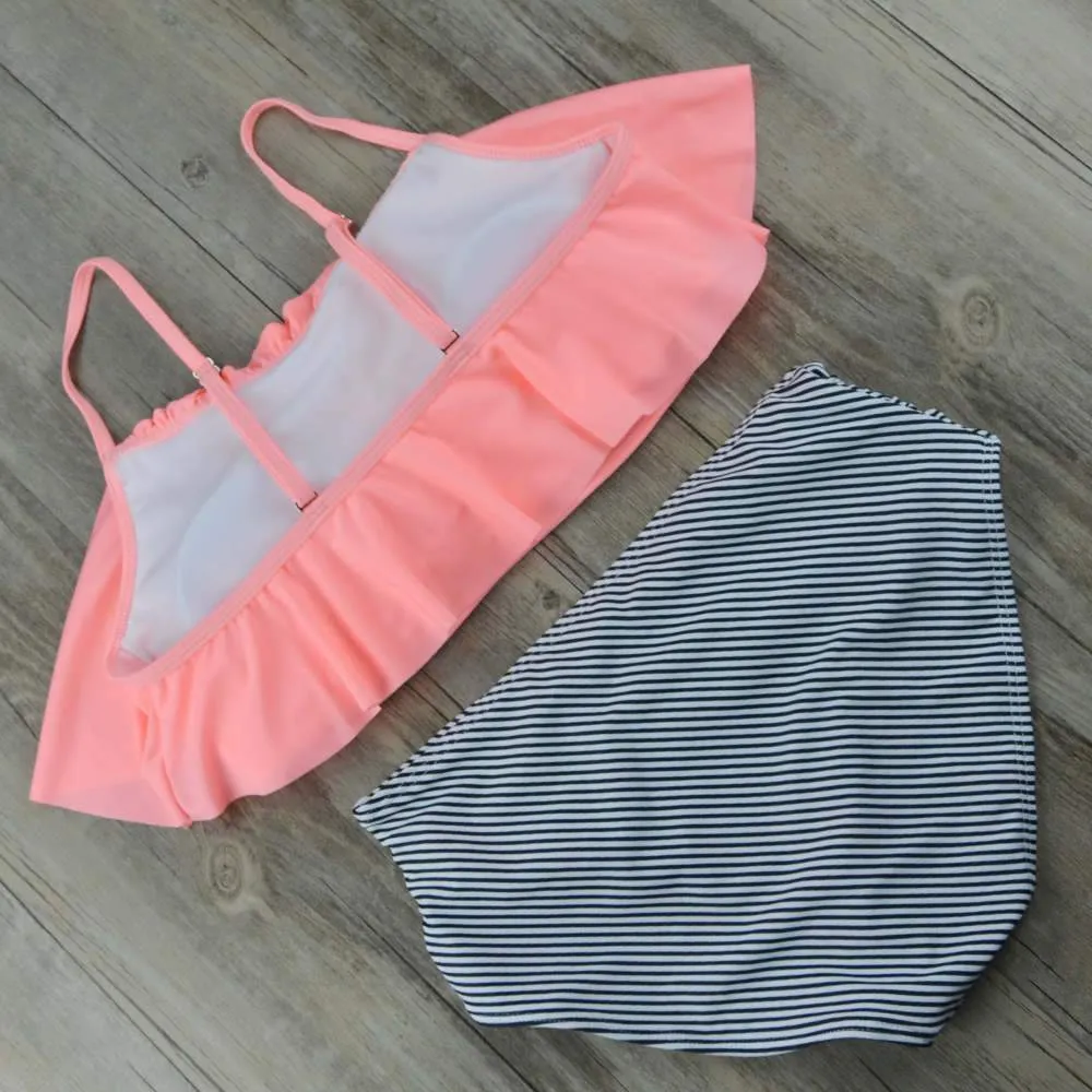 Ruffled High Waist Bikini Set