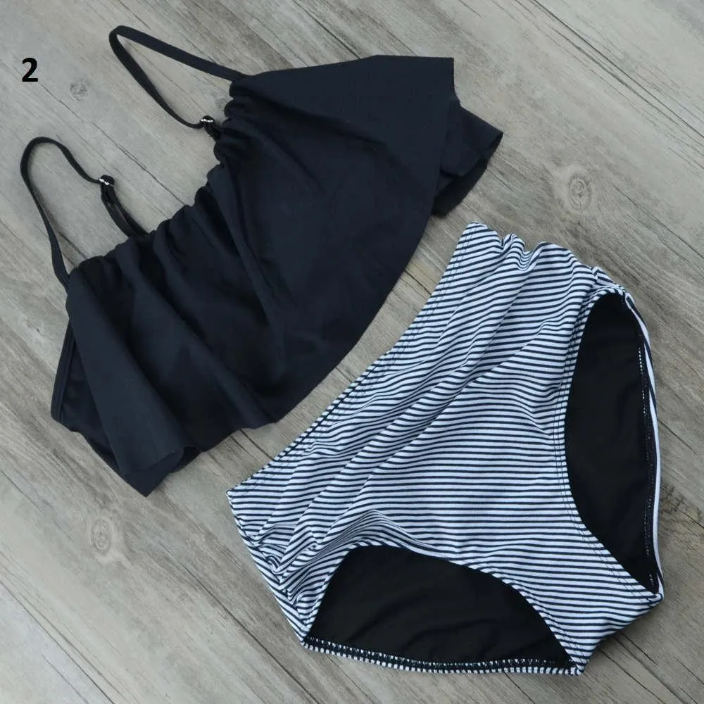 Ruffled High Waist Bikini Set