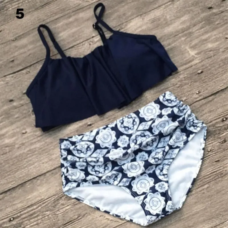 Ruffled High Waist Bikini Set