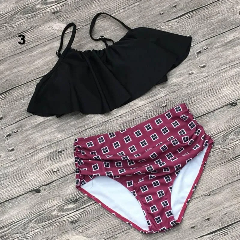 Ruffled High Waist Bikini Set