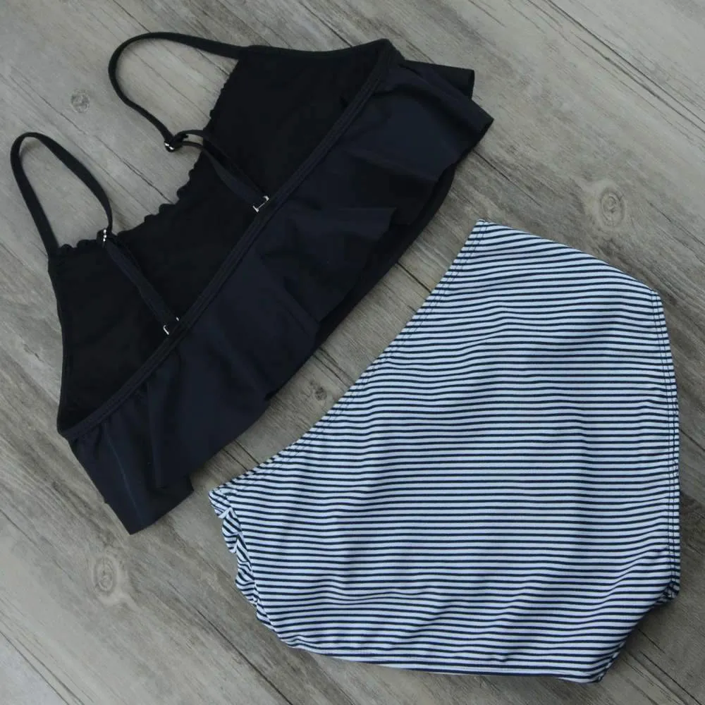 Ruffled High Waist Bikini Set
