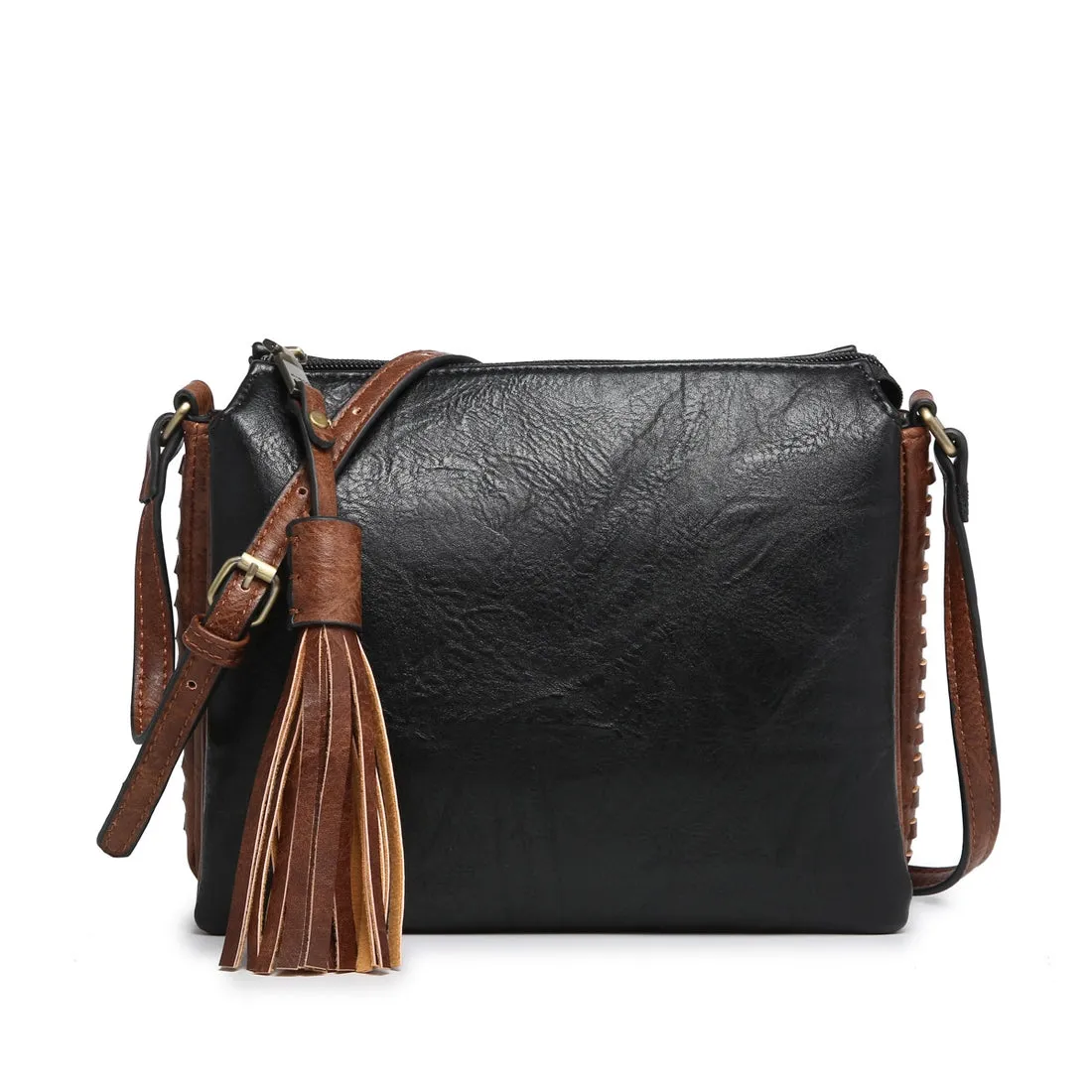 Sabrina Two Tone Crossbody Black