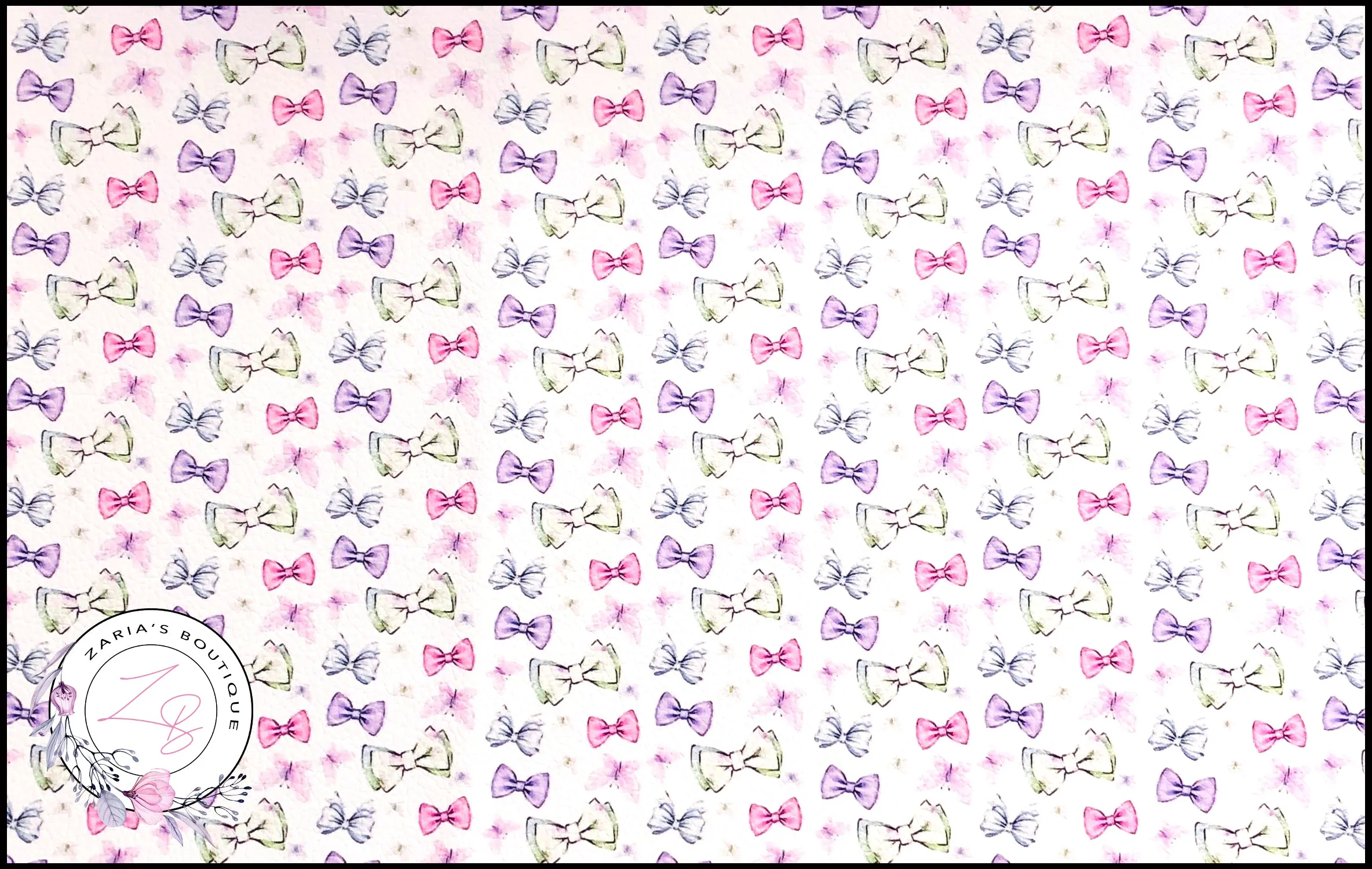 SALE CUSTOM Watercolour Pastel Bows ~ Faux Leather ~ 1mm