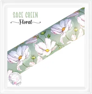 SALE ⋅ Sage Floral ⋅ Green Vegan Faux Leather
