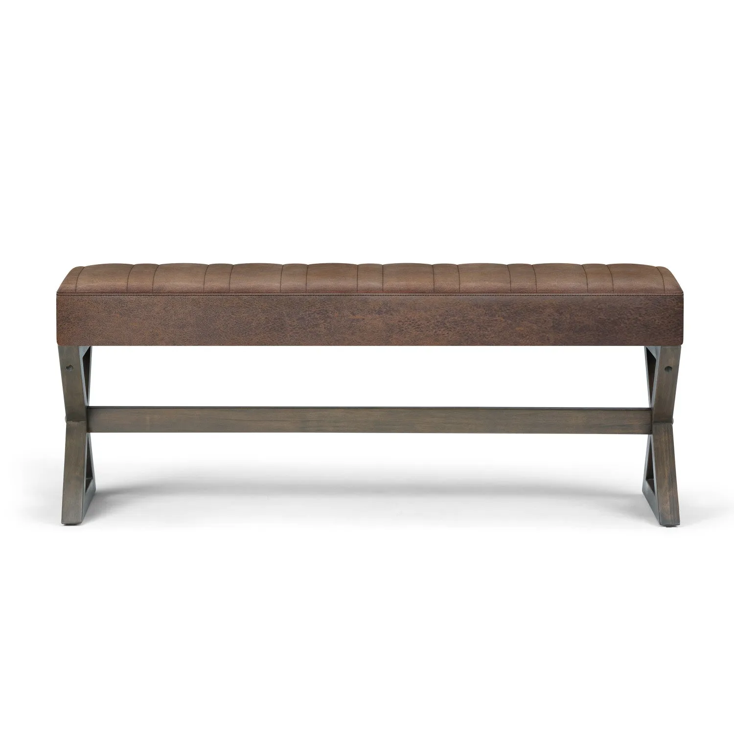 Salinger Ottoman Bench in Distressed Vegan Leather