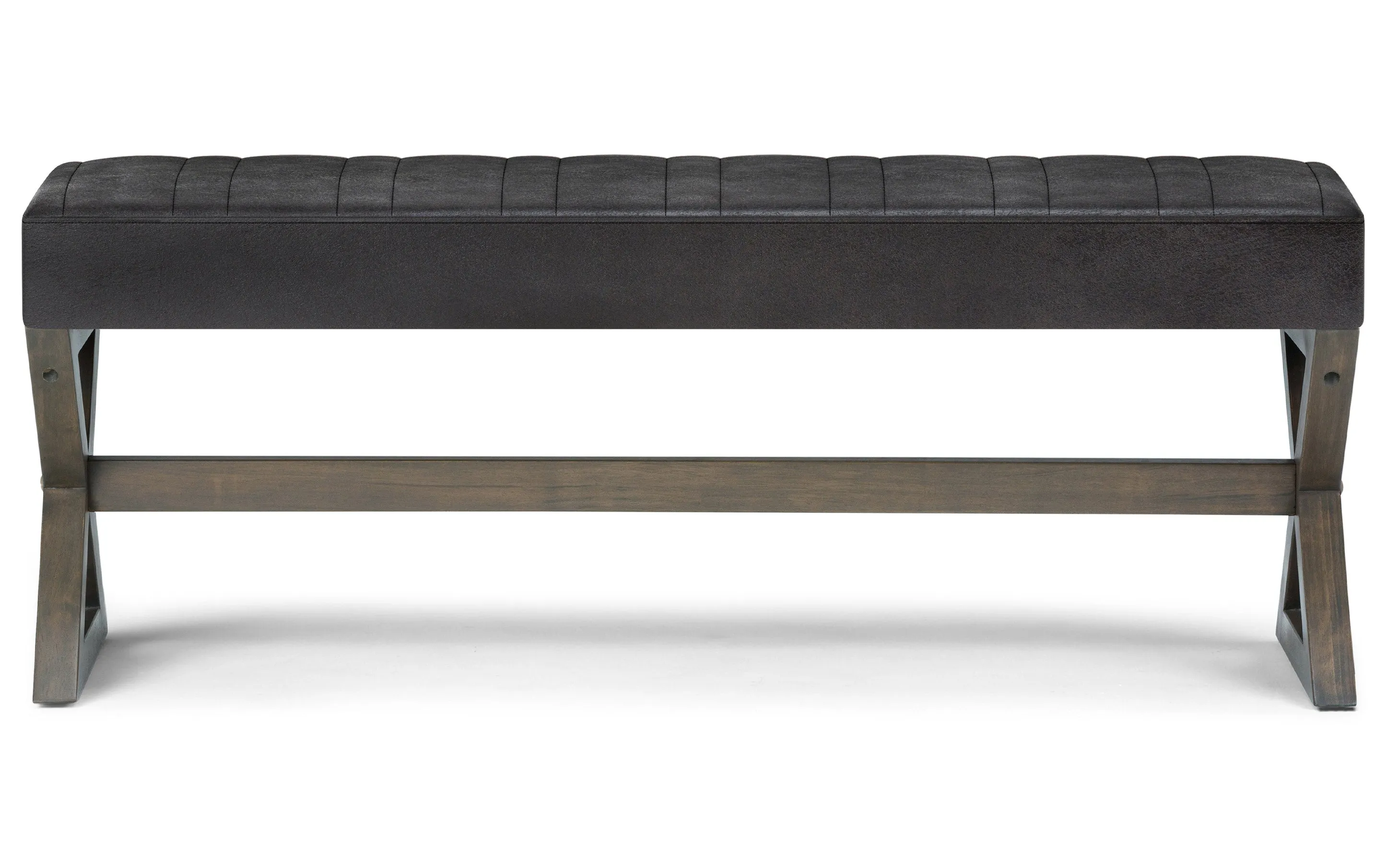 Salinger Ottoman Bench in Distressed Vegan Leather