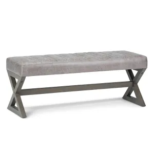 Salinger Ottoman Bench in Distressed Vegan Leather