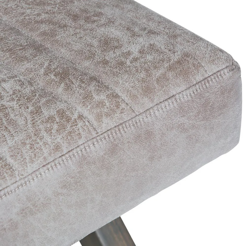 Salinger Ottoman Bench in Distressed Vegan Leather