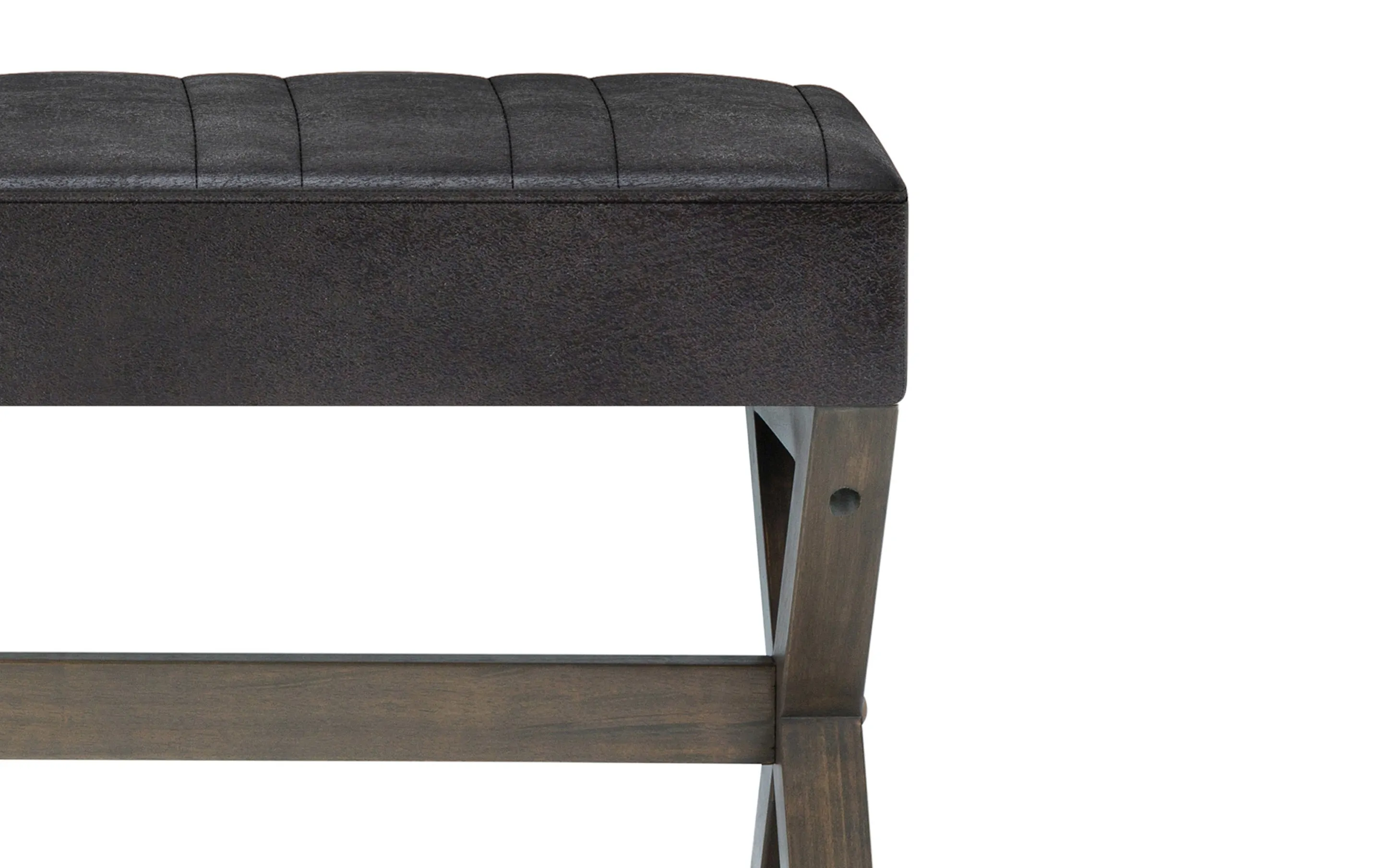 Salinger Ottoman Bench in Distressed Vegan Leather
