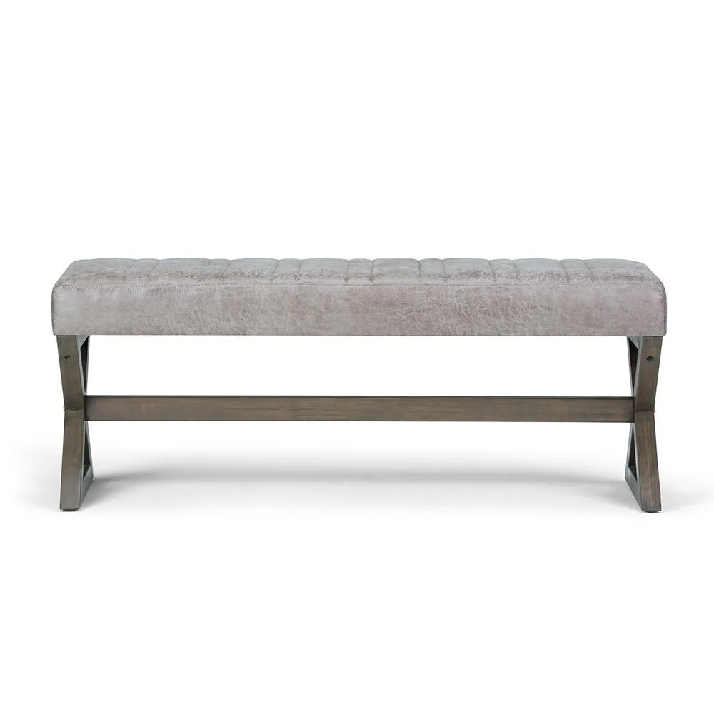 Salinger Ottoman Bench in Distressed Vegan Leather