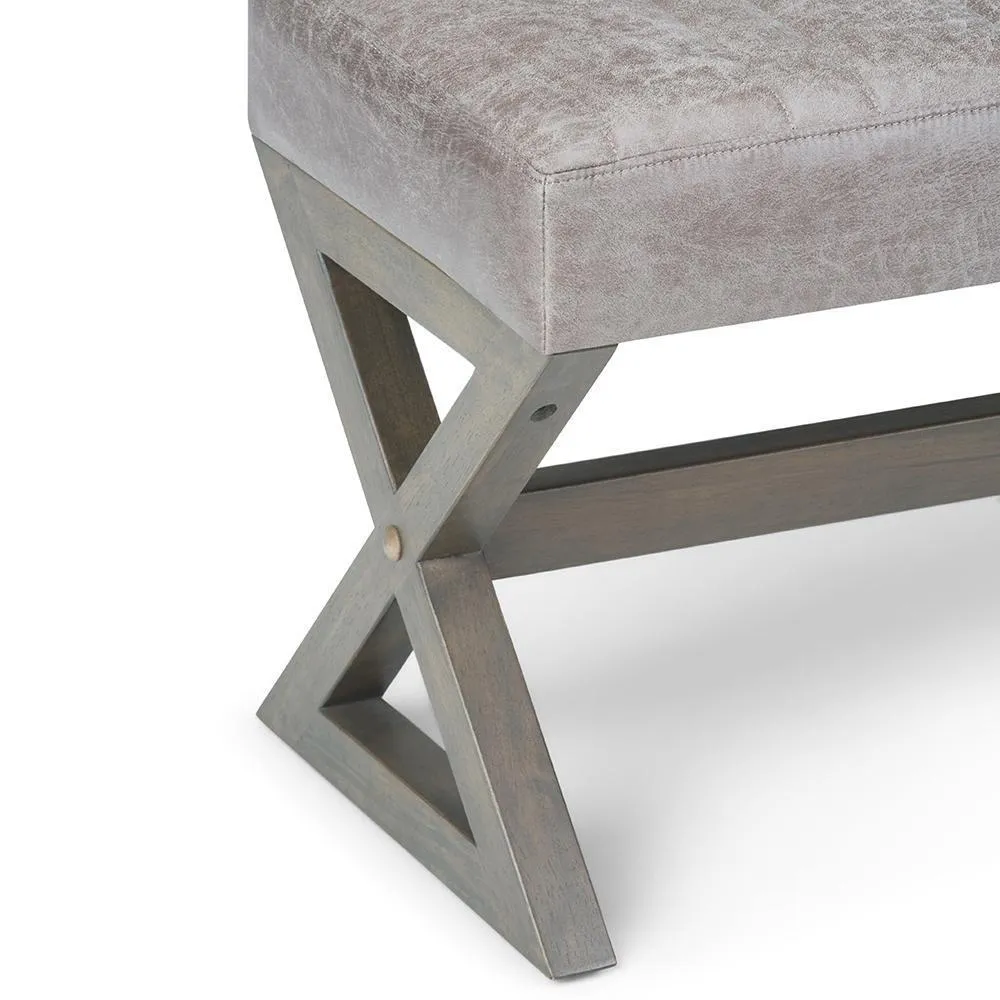 Salinger Ottoman Bench in Distressed Vegan Leather