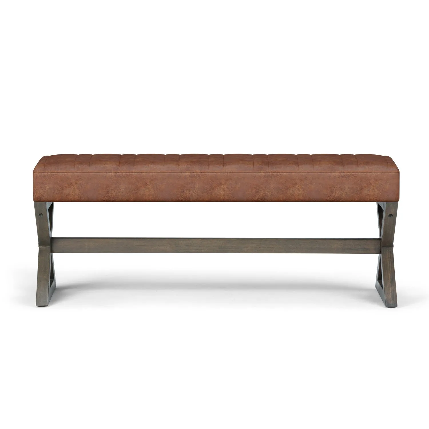 Salinger Ottoman Bench in Distressed Vegan Leather
