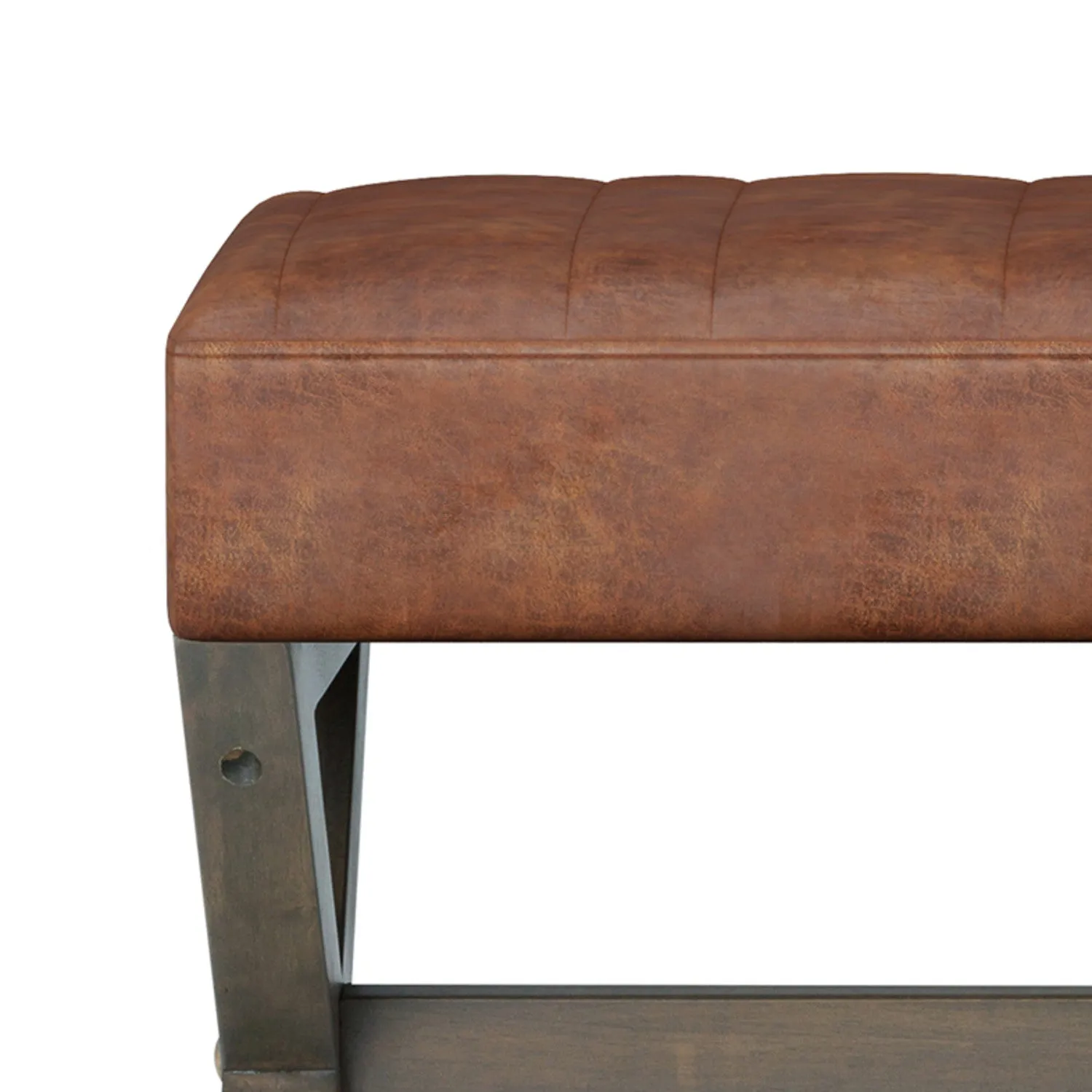 Salinger Ottoman Bench in Distressed Vegan Leather
