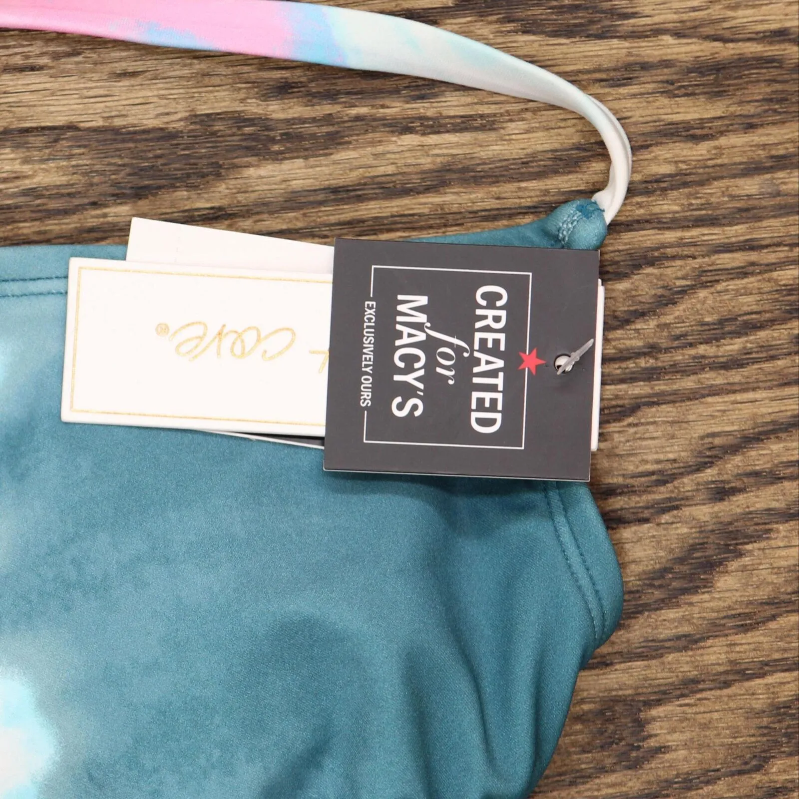 Salt   Cove Juniors' Horizon Dye Printed Corset-Back Bikini Top 805017