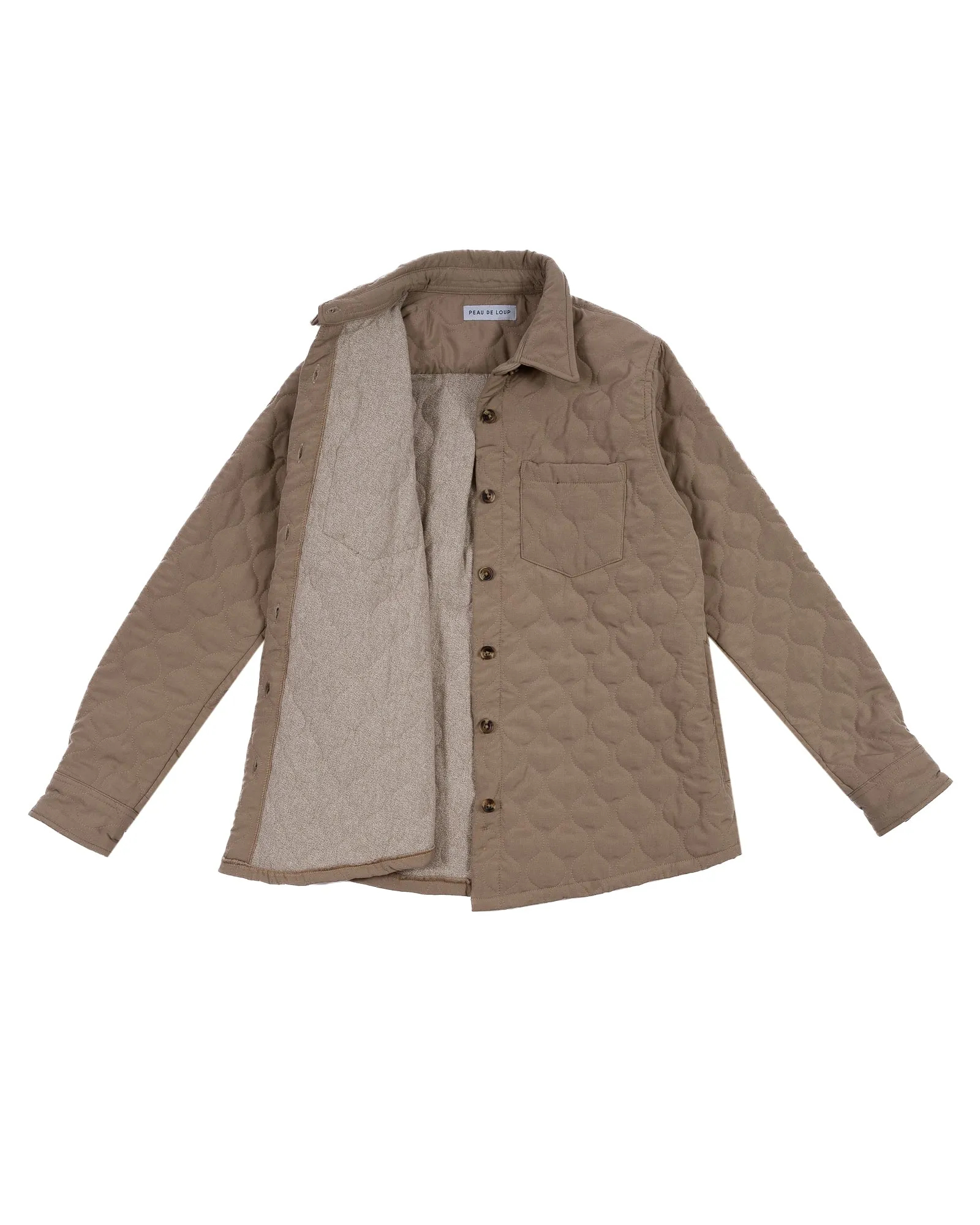 Sand Cotton Quilted Shacket