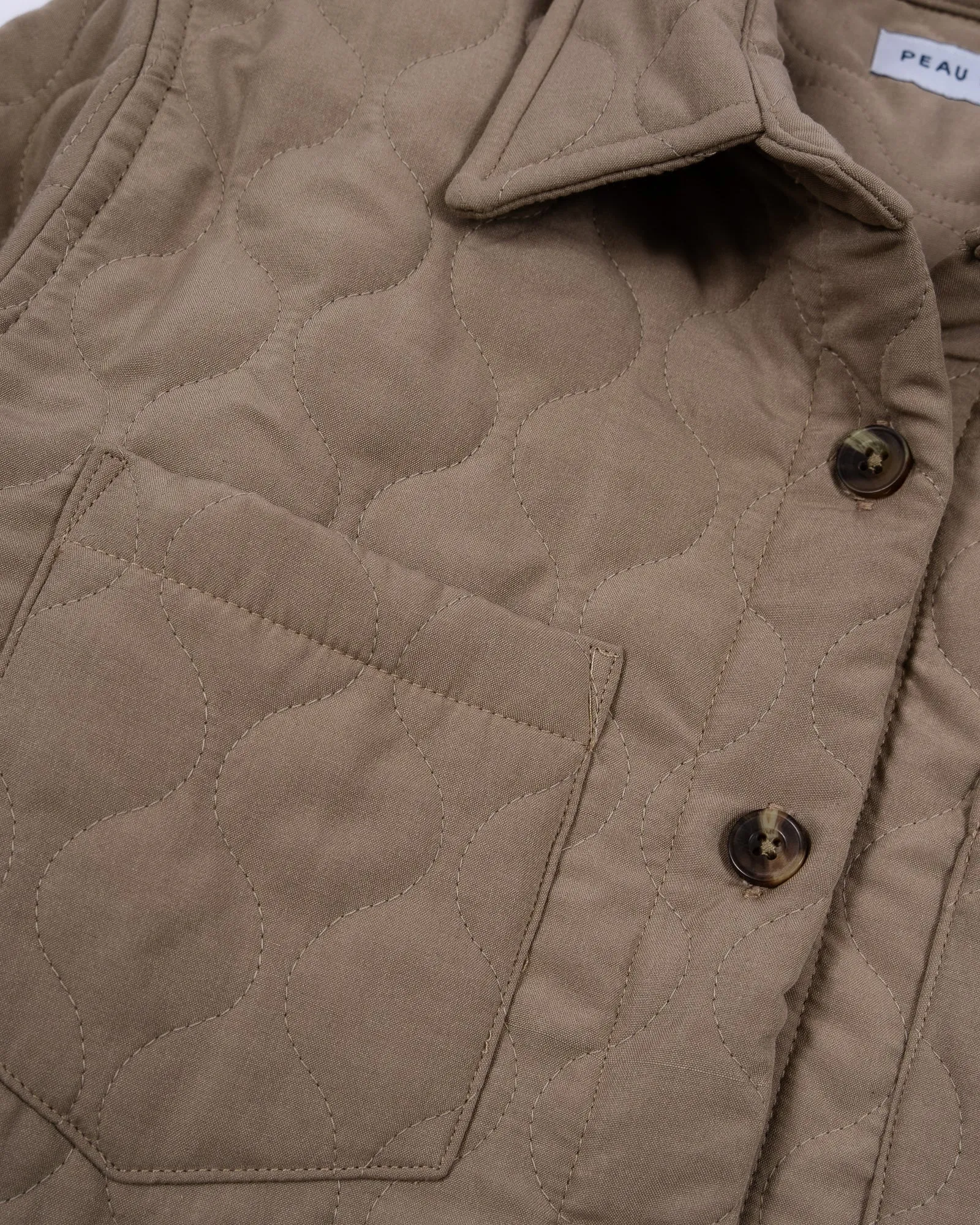 Sand Cotton Quilted Shacket
