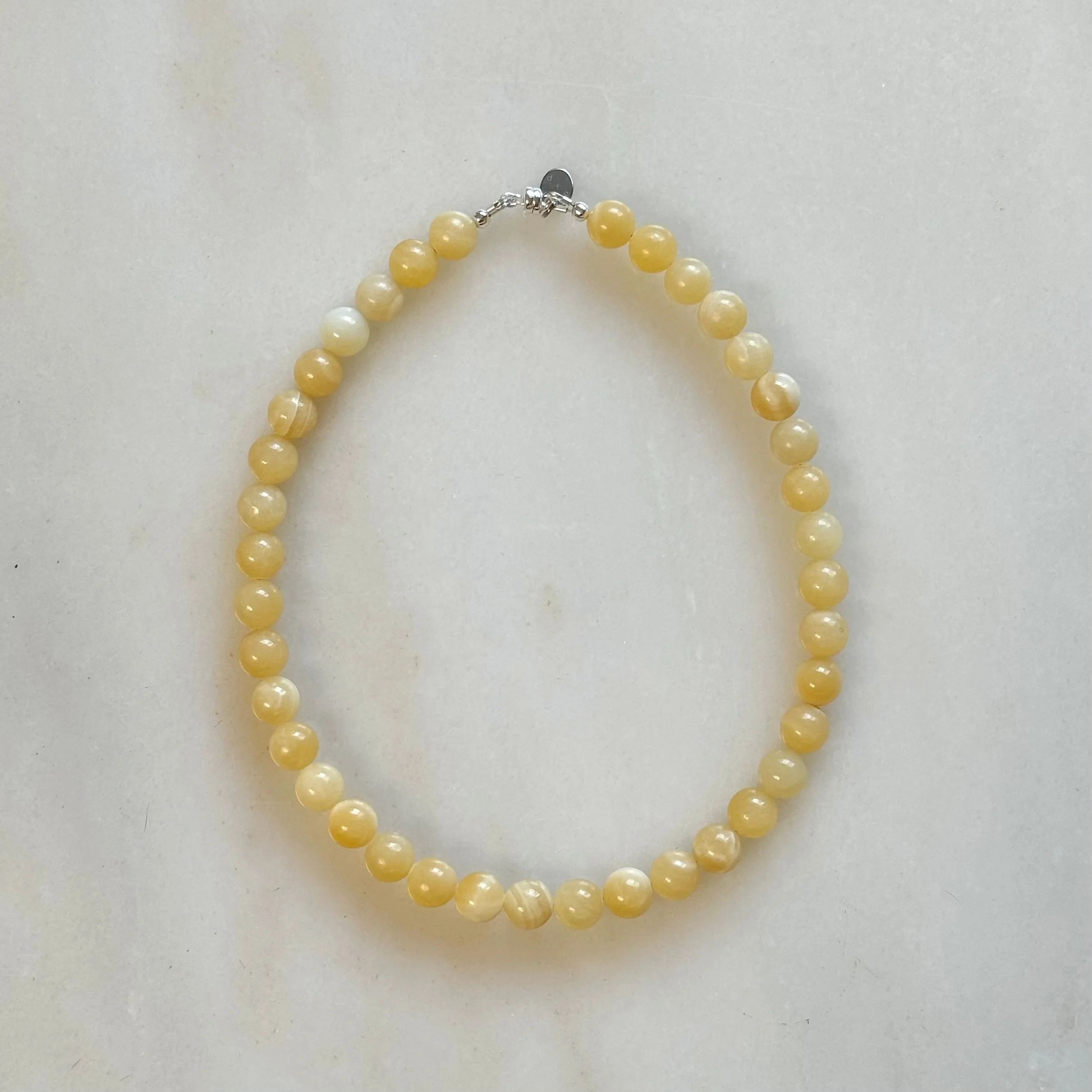 Sea   Pattern | Short Yellow Jasper Necklace
