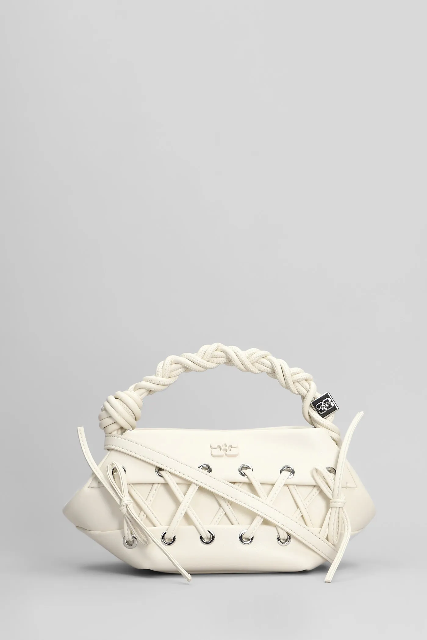 Shoulder bag in beige synthetic leather