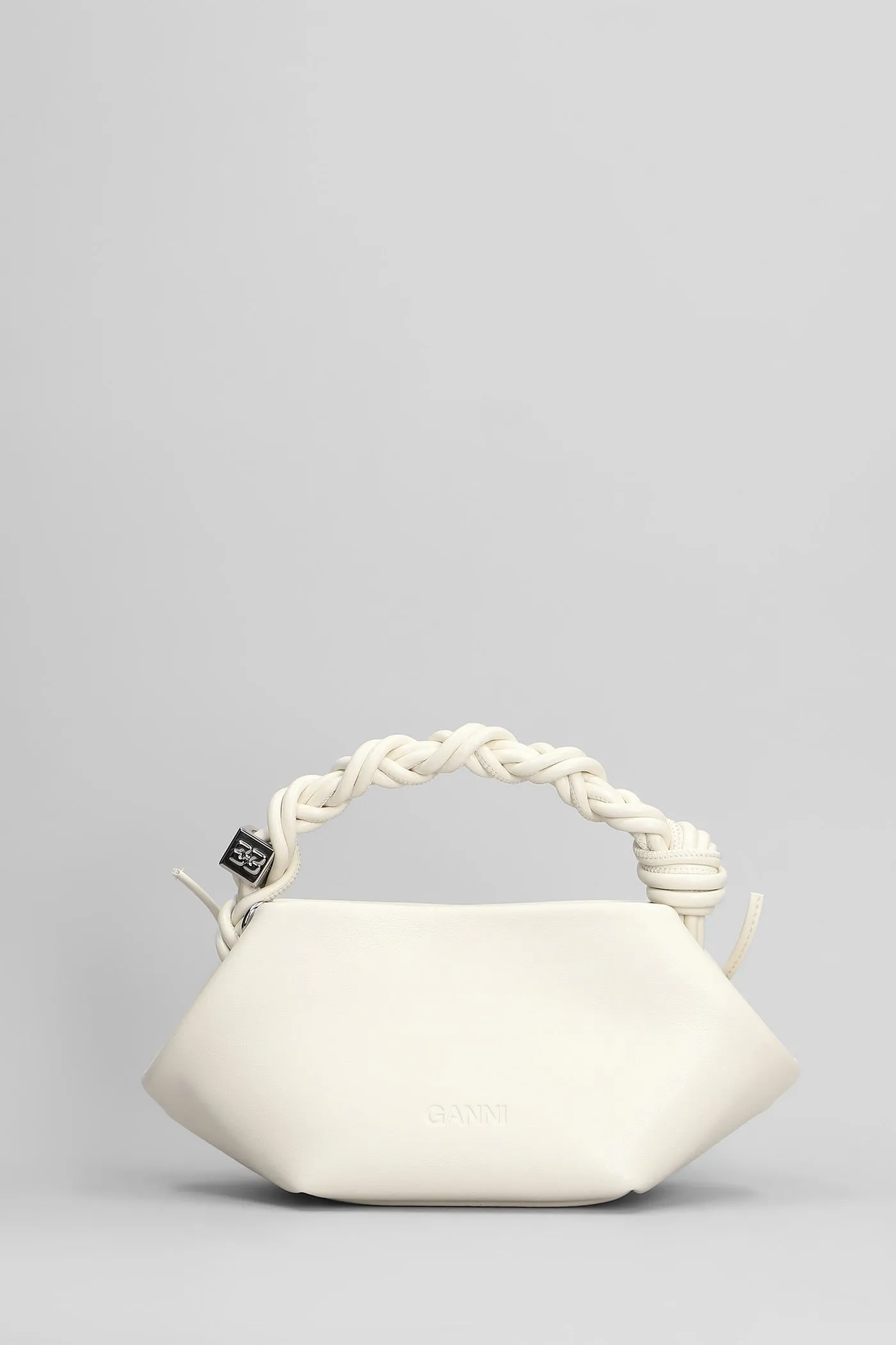 Shoulder bag in beige synthetic leather