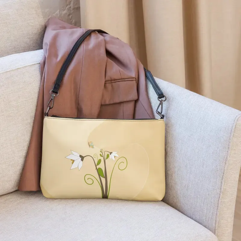 Slay with Faux Leather Floral Botanical Crossbody Bag