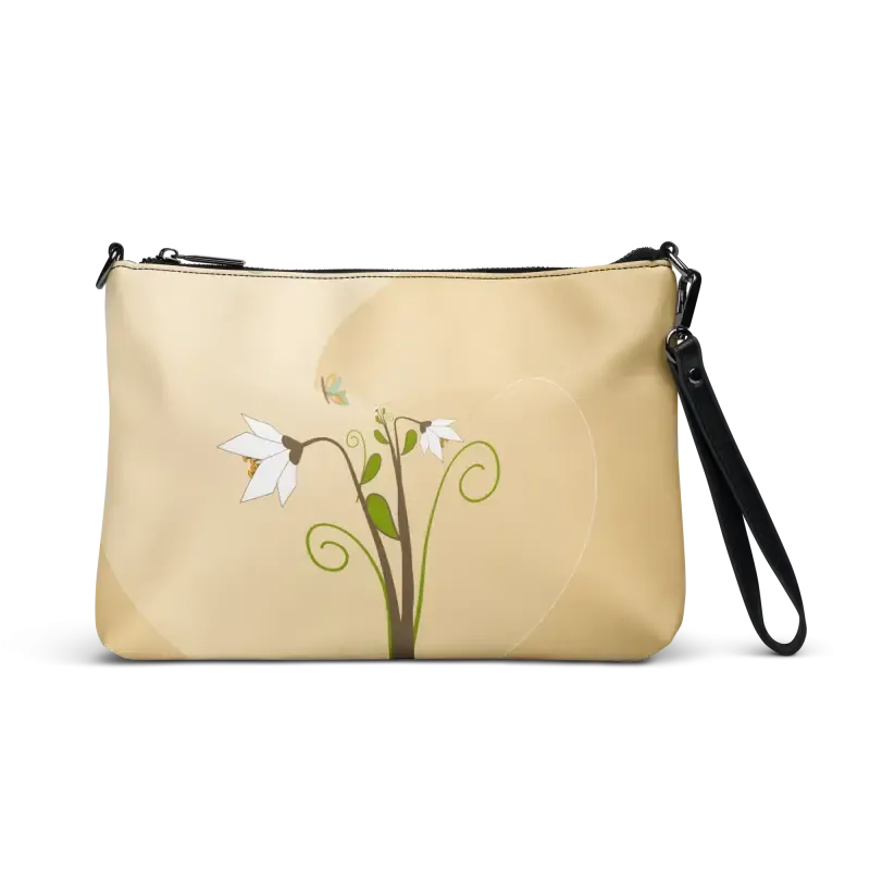 Slay with Faux Leather Floral Botanical Crossbody Bag