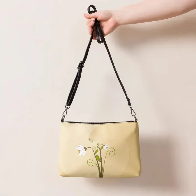 Slay with Faux Leather Floral Botanical Crossbody Bag