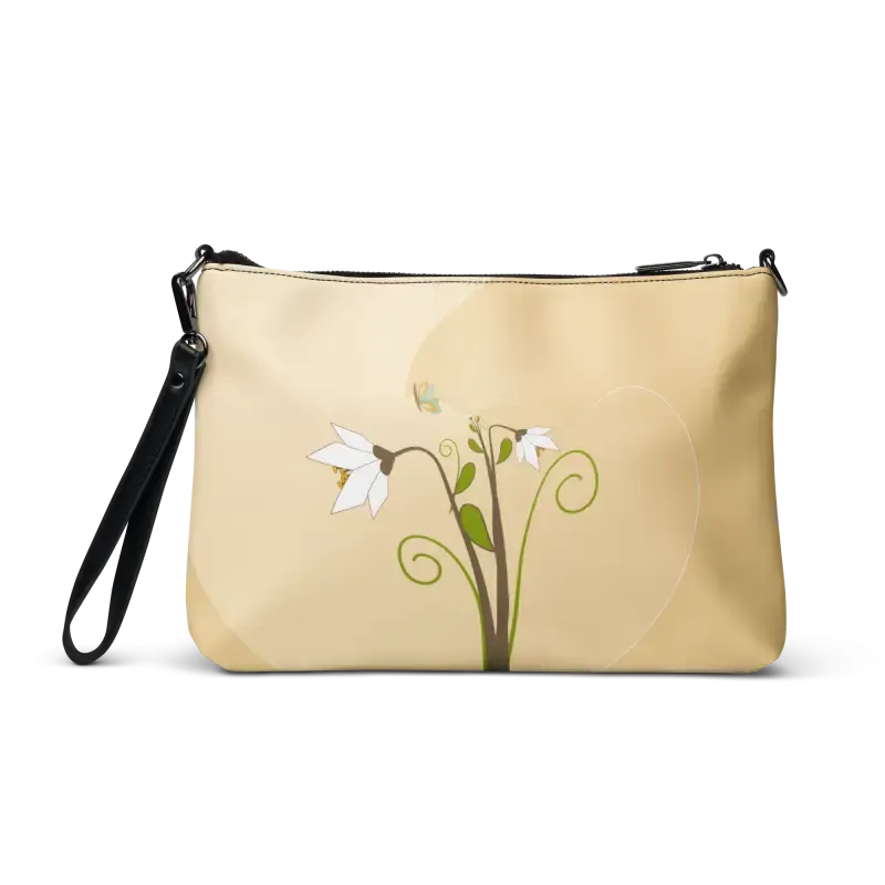 Slay with Faux Leather Floral Botanical Crossbody Bag