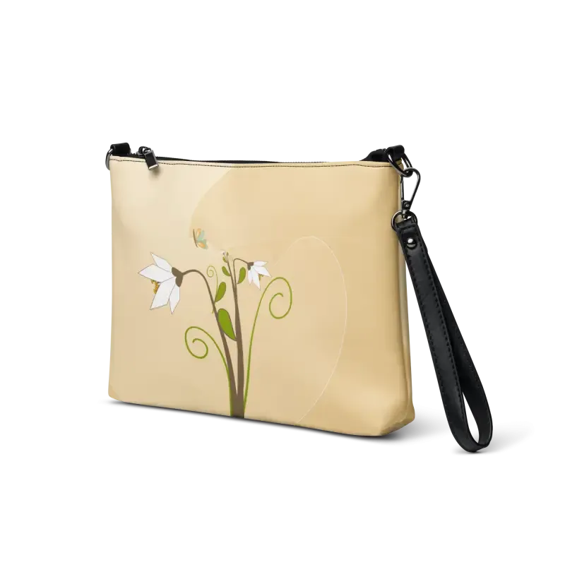 Slay with Faux Leather Floral Botanical Crossbody Bag