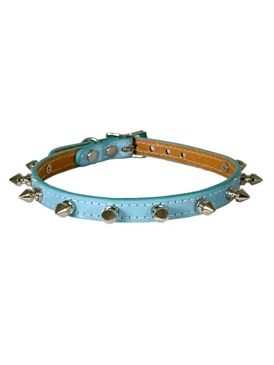 Slim Leather Spiked Collar