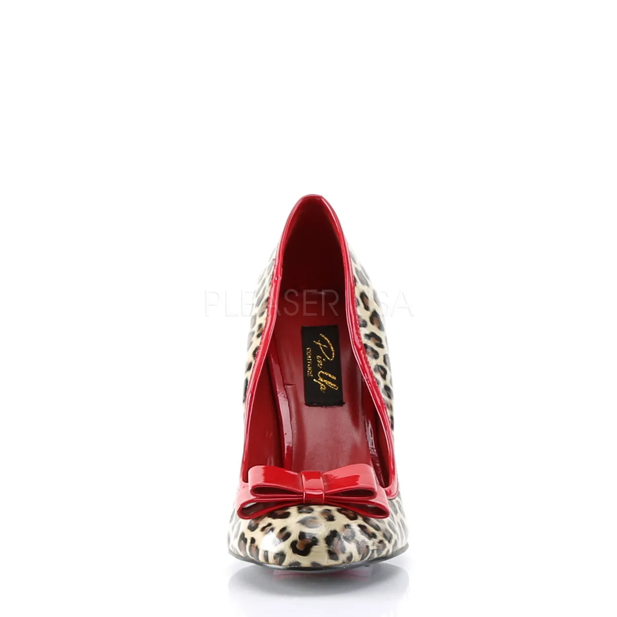 SMITTEN-01  Tan Pu-Red Patent (Cheetah Print)
