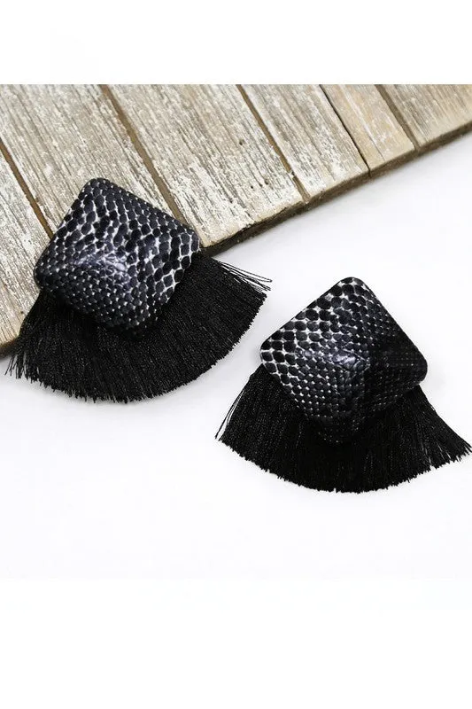 Snakeskin Fringe Earrings